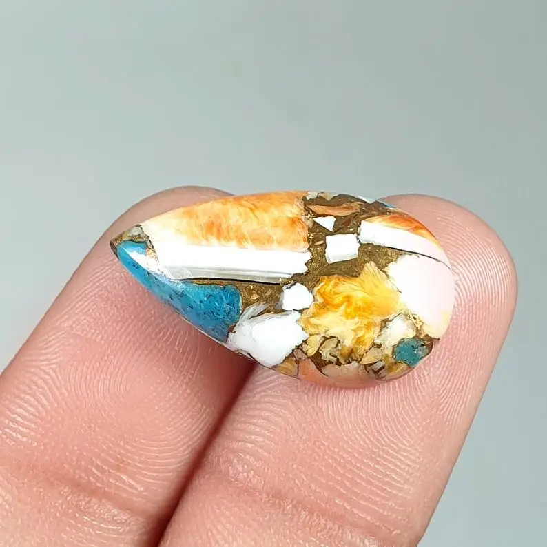 Jewelry Making Natural Oyster Turquoise Cabochon Stone Smooth Pear Cut Shape Turquoise Loose Gemstones at Affordable Prices OEM