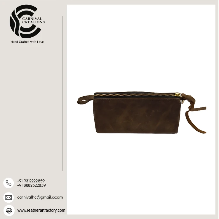  Оптовая цена от производителя кожаный пенал с дизайном логотипа на заказ