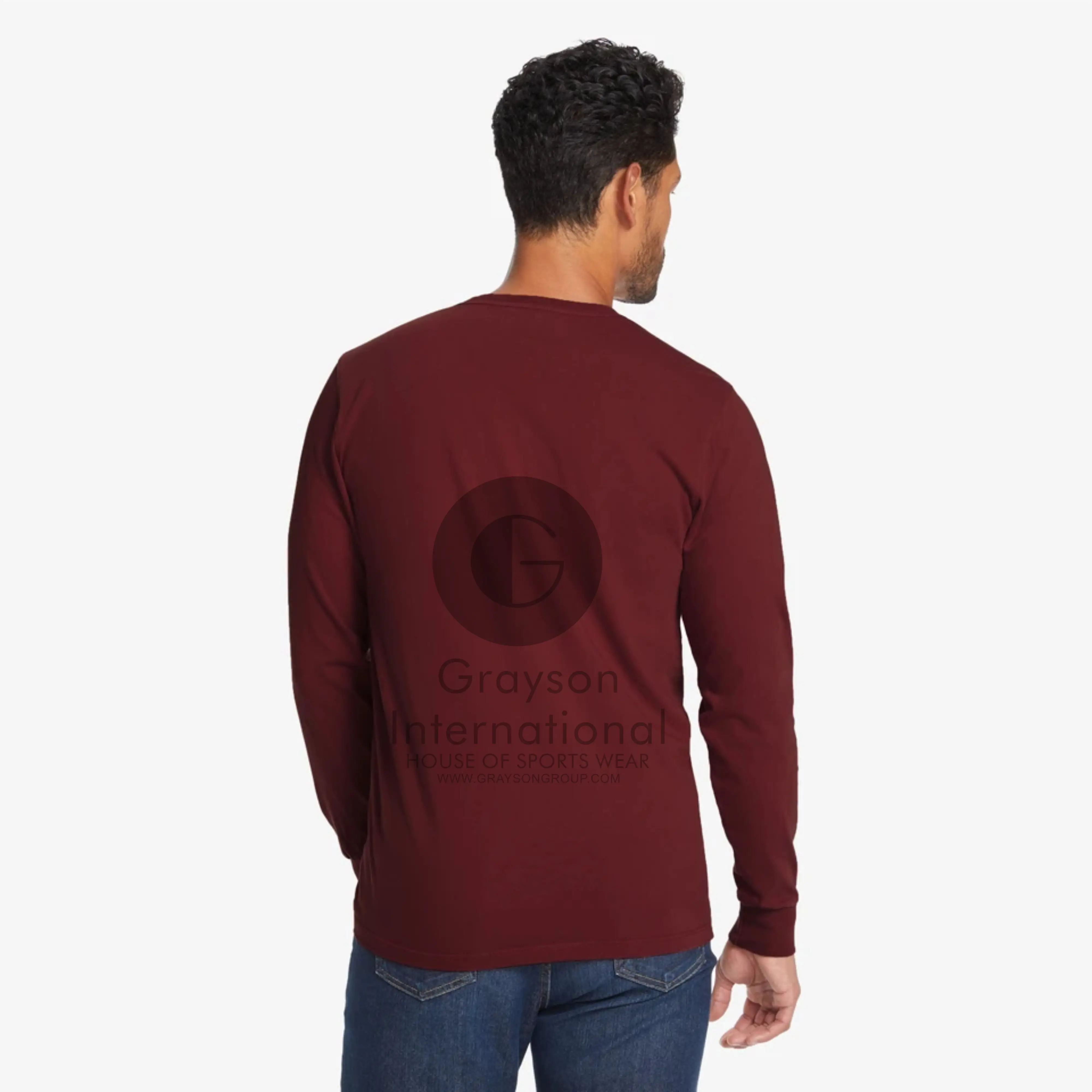 Sweat full sleeve  Crew neck sweat t shirt O NECK gray son int