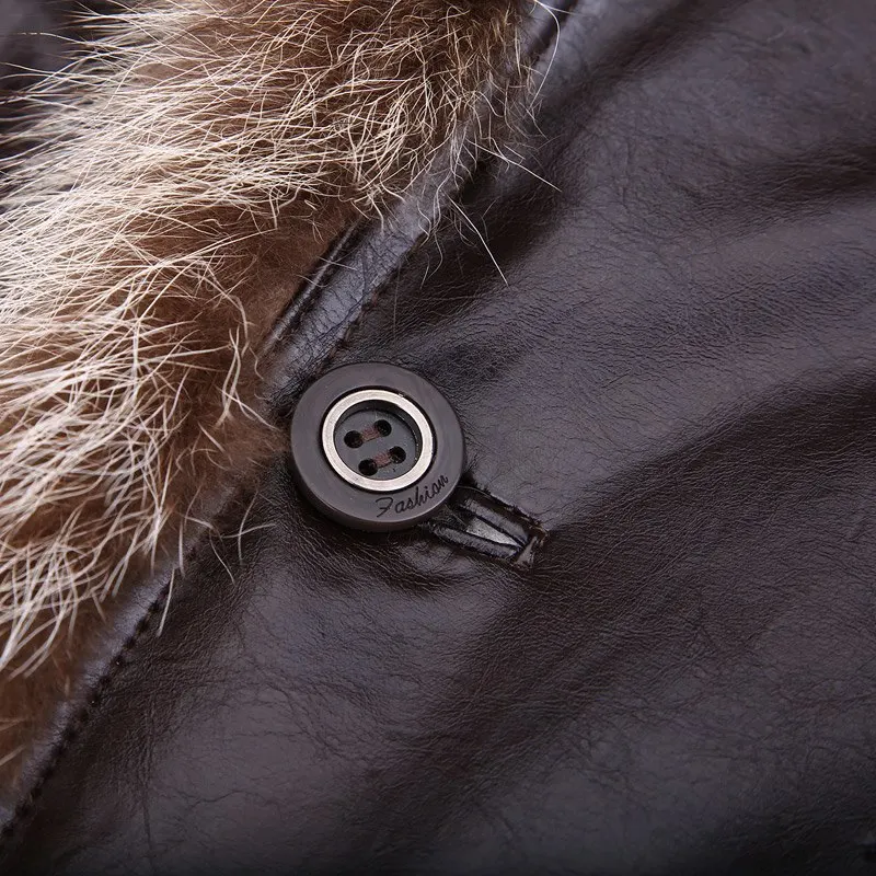 Top Quality Fashion men Black Real Sheep Skin Shearling Jacket Double Face Winter Lamb