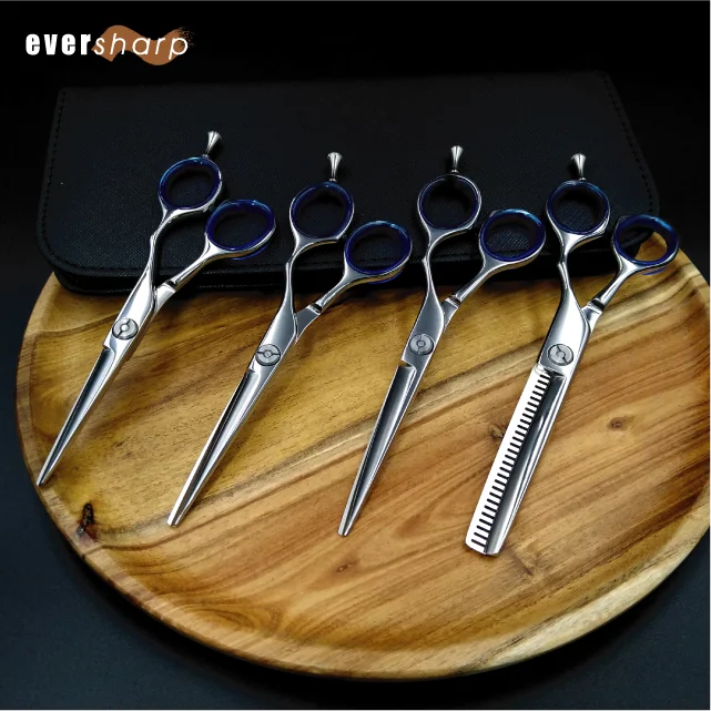 Professional 5.25 Inch Extra Sharp Barber Scissors Polished Hair Salon Thinning Scissors with Blunt Blade Tip for Hairdressers