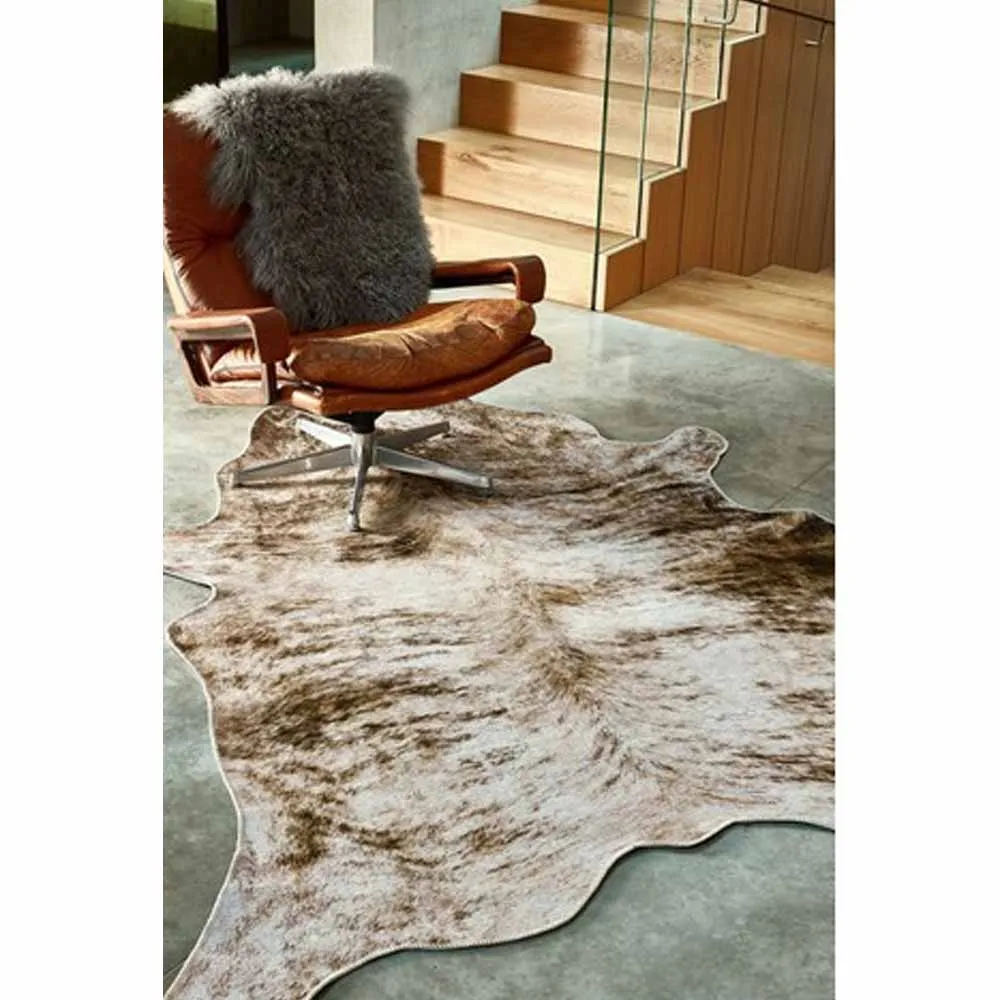 Rich Leather Black and White Cowhide Rug cow skin rug(