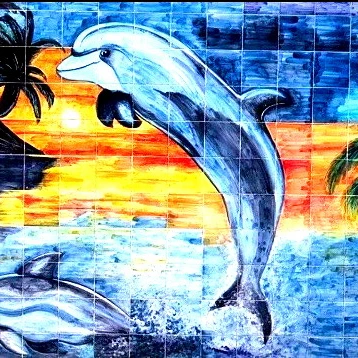 Торговли искусственные цветы ротанга таблиц в сицилийских вулканического камня из кальтаджироне