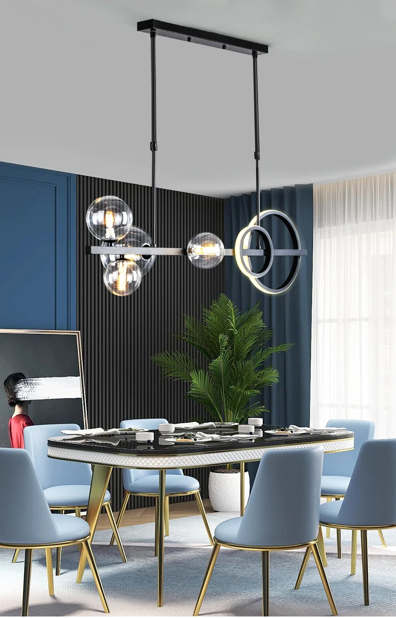 Classical Modern Design Globe Ceiling Lamp Living Room Light Surface Mounted 56W Golden LED Pendant Lamp