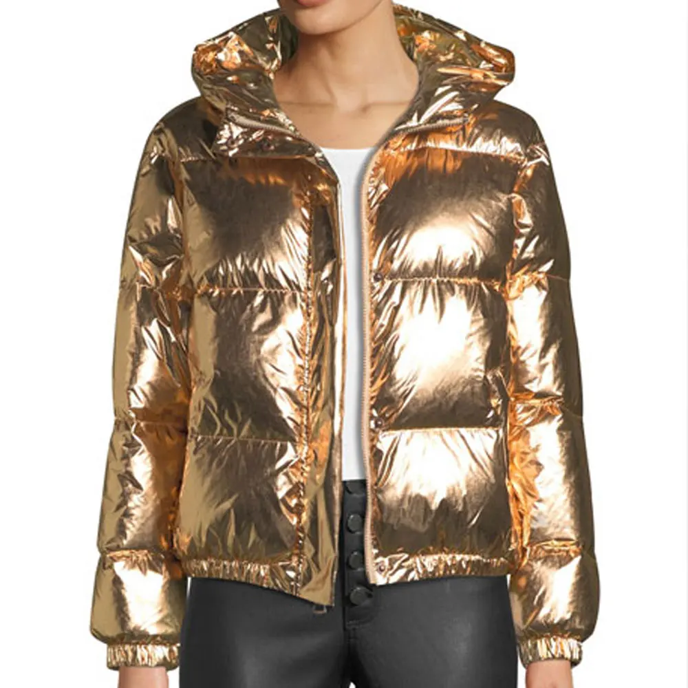 Best Selling Warm Winter Women Hooded Shiny Bubble Puffer Down Jacket for Ladies Girls and mens