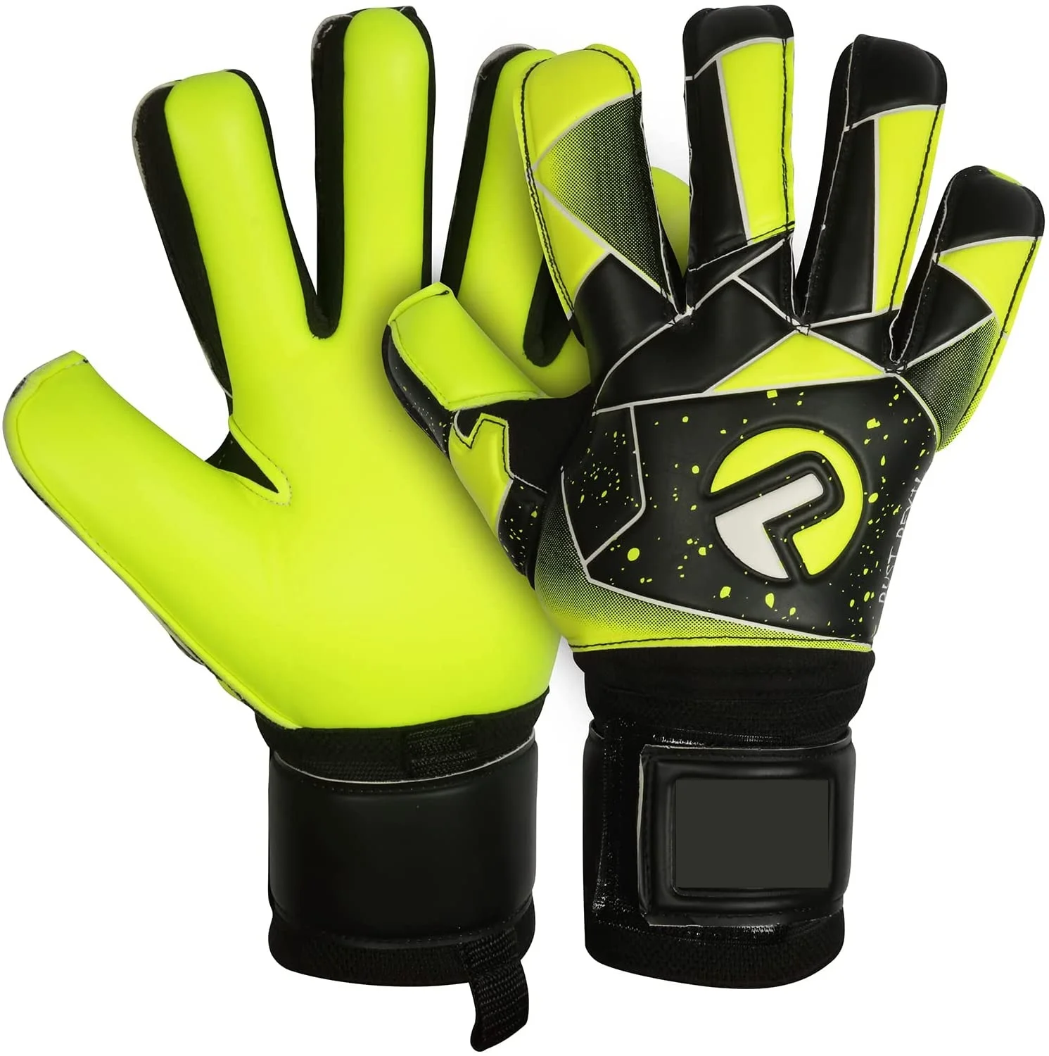 Dexam Leather Goalkeeper Gloves Non-Slip Training Football Goalie Soccer Gloves Latex Material Gloves For Kids Youth and Adults