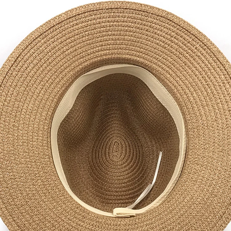 Summer Straw Sun Beach Paper Braid Sewn Cowboy Hat