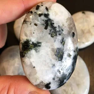 Natural Rainbow Moonstone Palm Stones Massage Stone for Sale crystals healing stones rainbow moonstone