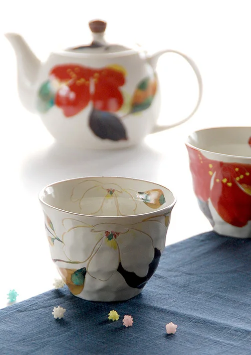 
Flower gallery simple style fancy ceramic porcelain teapot set 