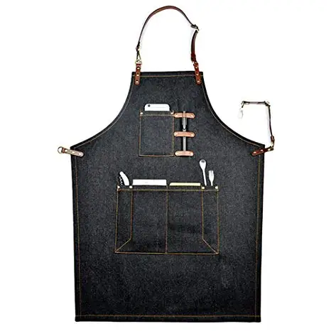 Top Quality Kitchen Aprons Multi Functional Work Apron with Custom Design Logo Cleaning Work Aprons