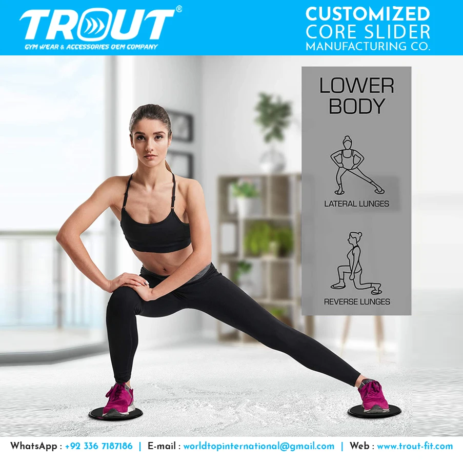 Trout Apparel Pakistan Custom Logo Core Sliders Fitness Gliding Disc Exercises