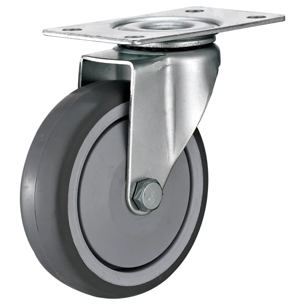 Light Duty Top Plate Swivel Gray PU Industrial Caster Wheel