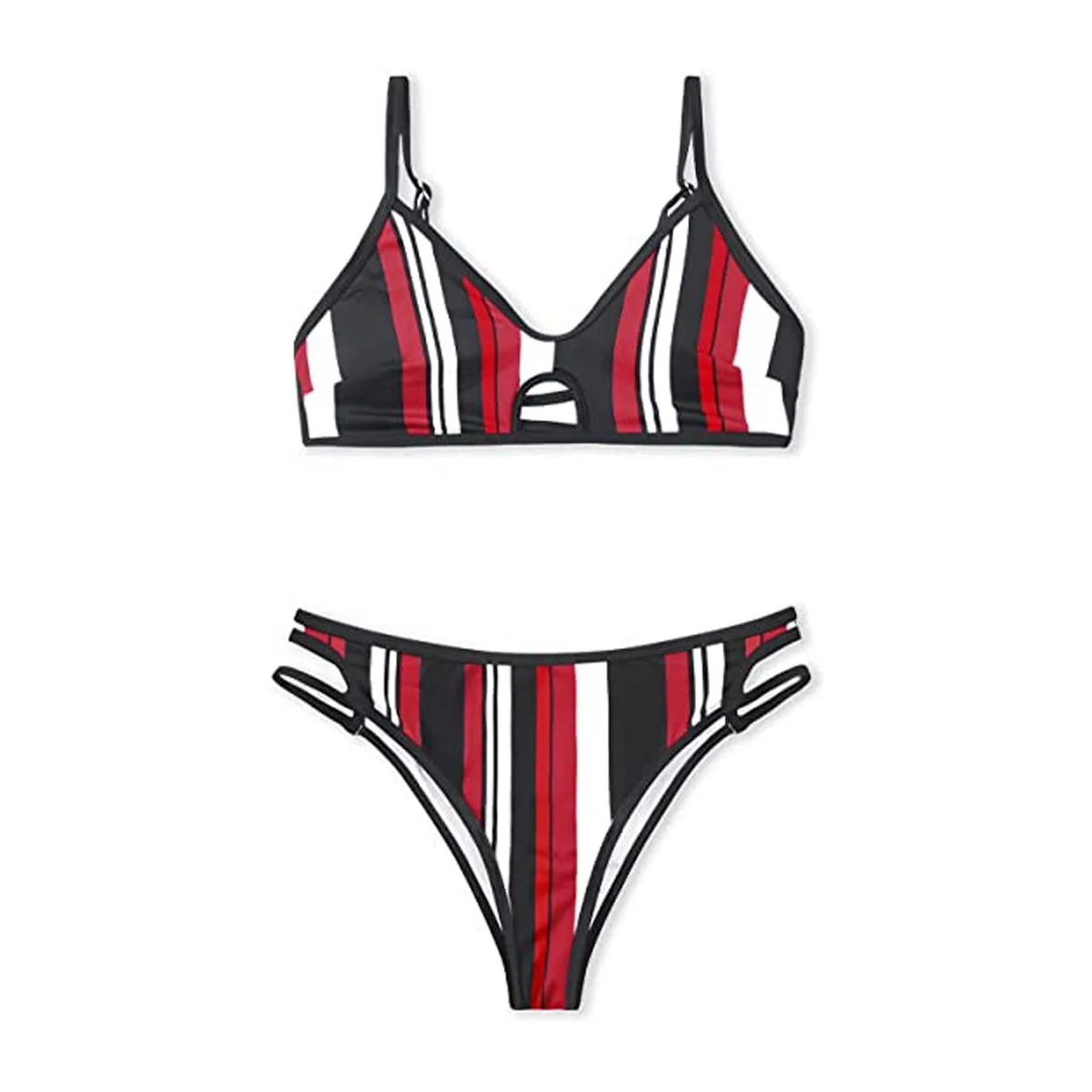 2 Piece Swimsuit Summer Sexy Women Mesh Long Sleeve High Waist Bikini Set Push Up Swimwear Bra+Bottom+Cover Up Swimsuit