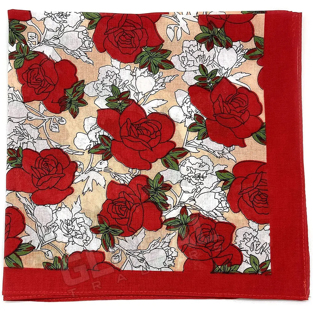 Customized Factory Double Print Bandana Custom Logo Fans Cotton Bandana