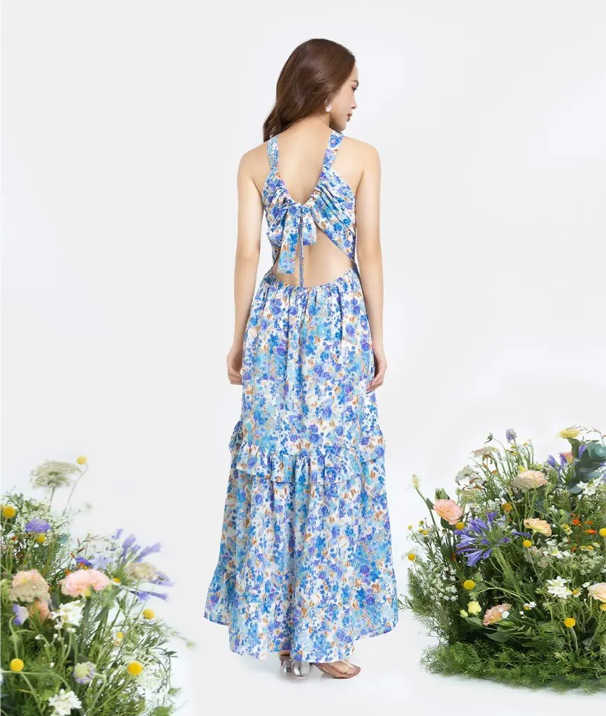 Индивидуальная повседневная одежда макси-платье с высоким воротником цветочное женское свадебное платье для гостей сделано в вьетнаме