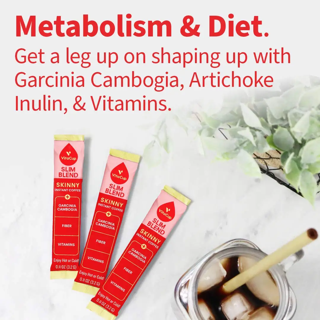  Растворимый Кофе Slim Blend (10 карат) с гарцинией камбоджийской волокнами метилфолат витаминами B1 B5 B6 B9