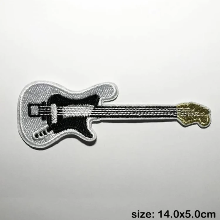 Guitar Rock Guitar Band Patches Creative Badges for Cloth Amazing Embroidered Patch DIY Applique Stickers