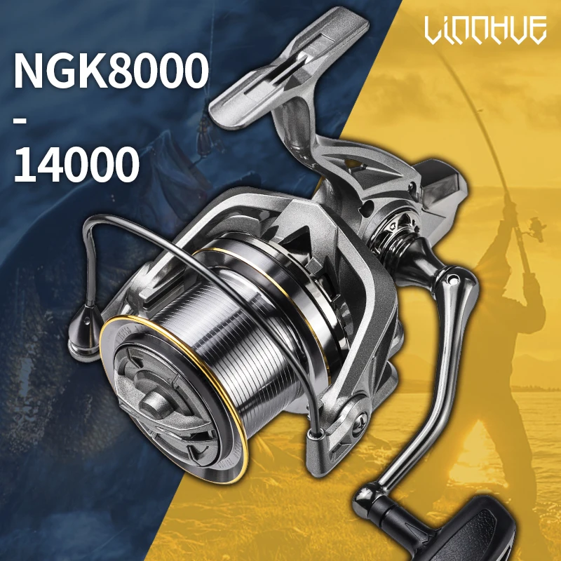 LINNHUE Big Reel NGK8000 9000 10000 12000 14000 4.8:1 High Speed Sea Fishing saltwater Fresh Water Spinning Reel Fishing