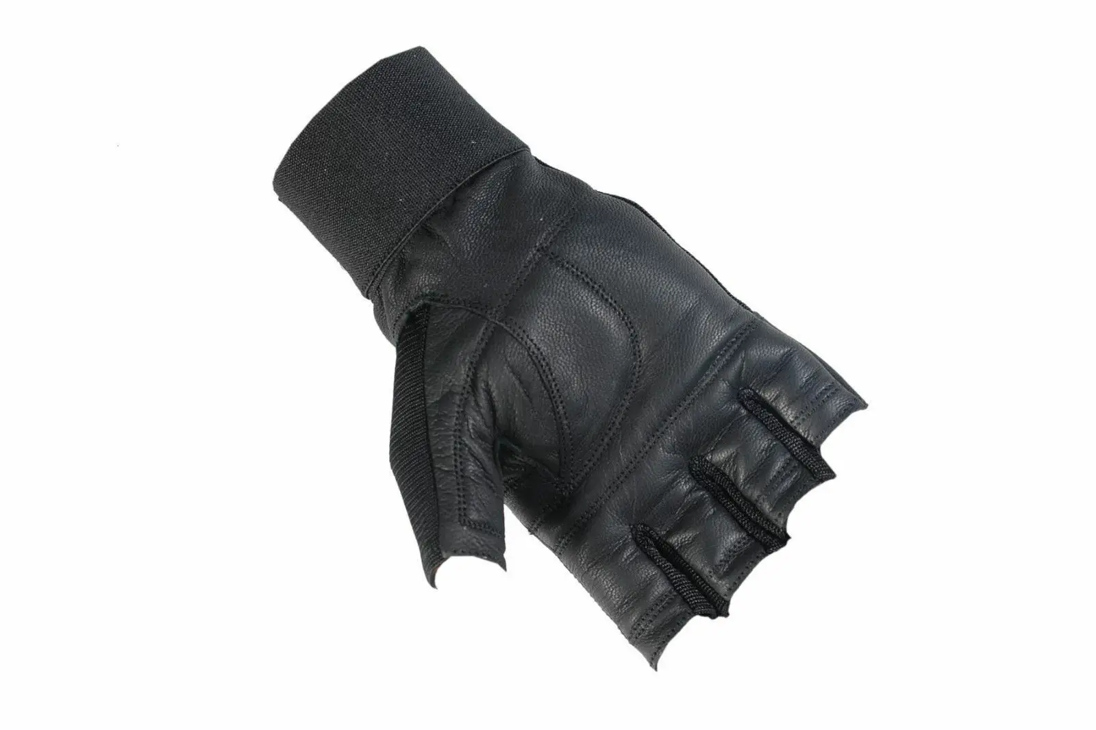 Leather Weight Lifting Padded Long Strap Gloves Training Gym Exercise Fitness