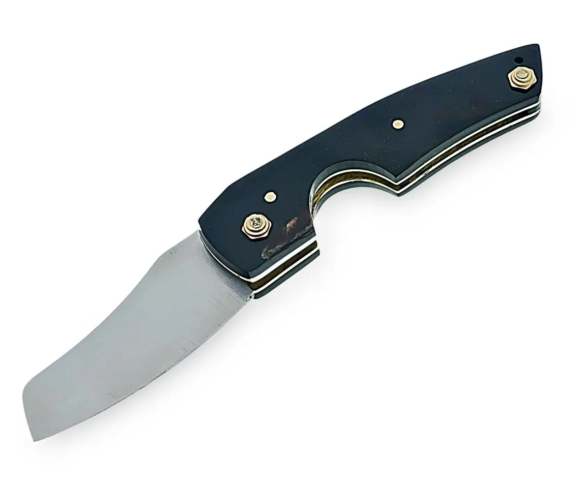 Custom hand Made D2 Steel Folding cigar cutter 3 in 1 folding knife  cigar cutter shaving razor- Gifts for men camping