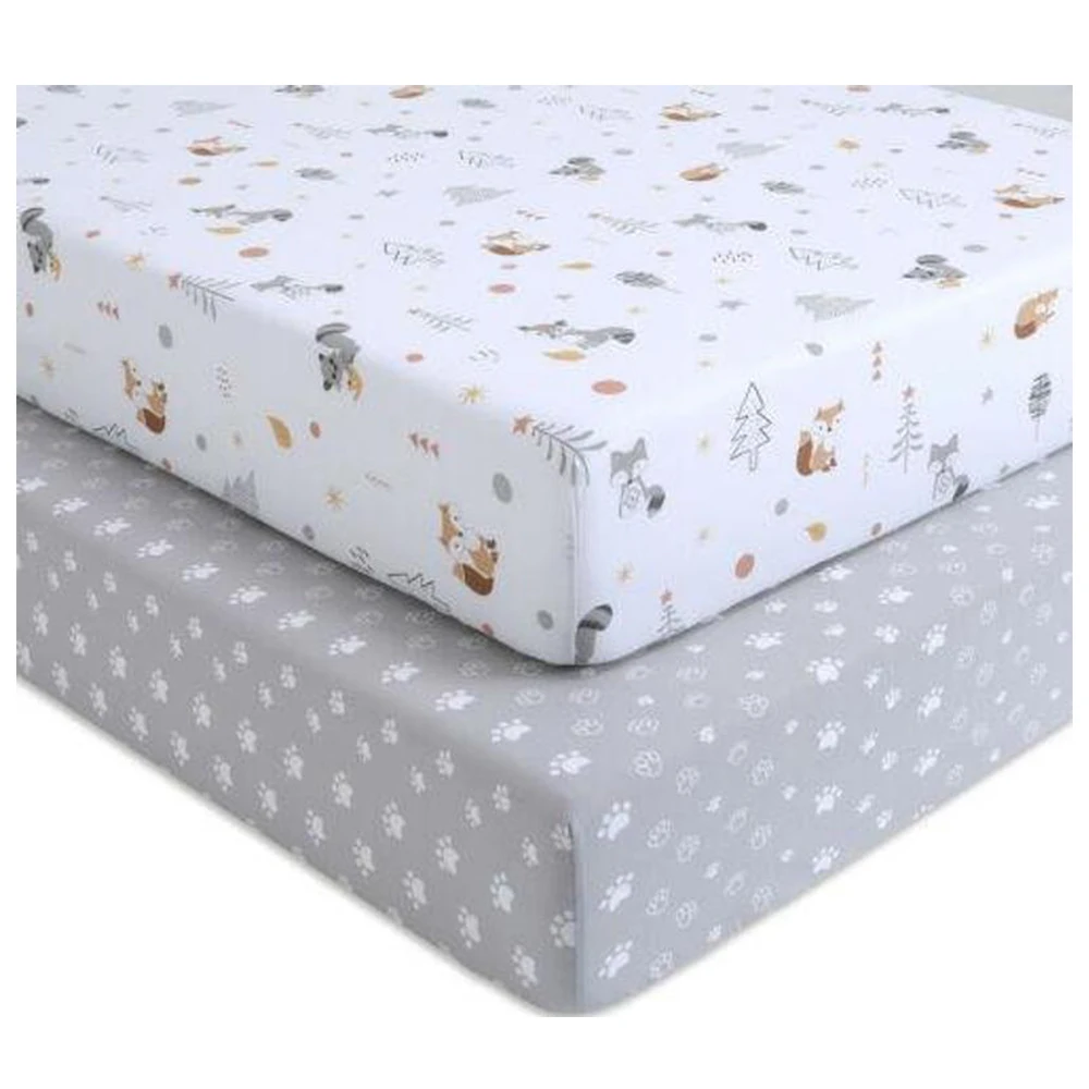 Baby Crib Sheet Lowest Price Bulk Sale New Arrival Design 100% Organic Cotton Baby Crib Sheet