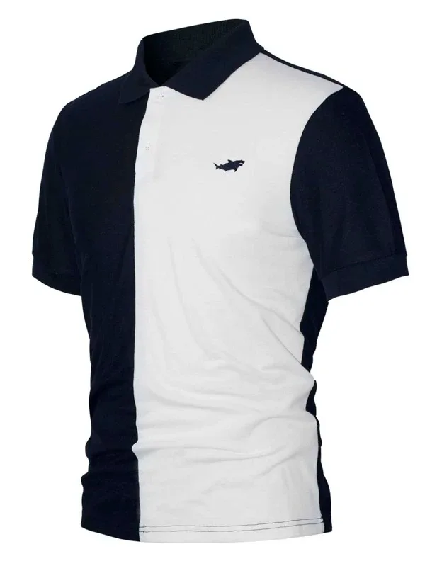 Men Custom Print Two Tone Polo Shirt  top quality printed design polyester sublimation Unisex golf shirts casual Sublimation