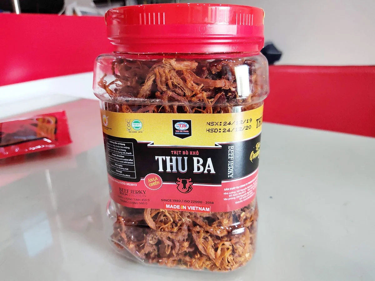 
High Quality Vietnam Beef Meat Dried Beef Jerky 500g ( Plastic Jar) 