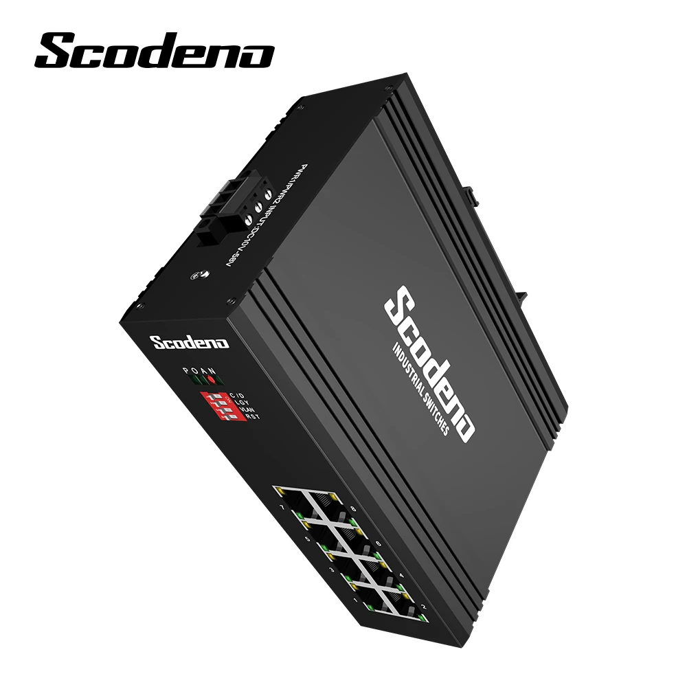  Scodeno 8 портов волокна poe коммутатор Gigabit Ethernet 802 3 af на