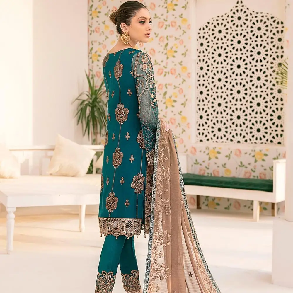 
Chiffoon Party Wear Indian Pakistani Clothing Unstitched-Stitched 3 Piece suit 