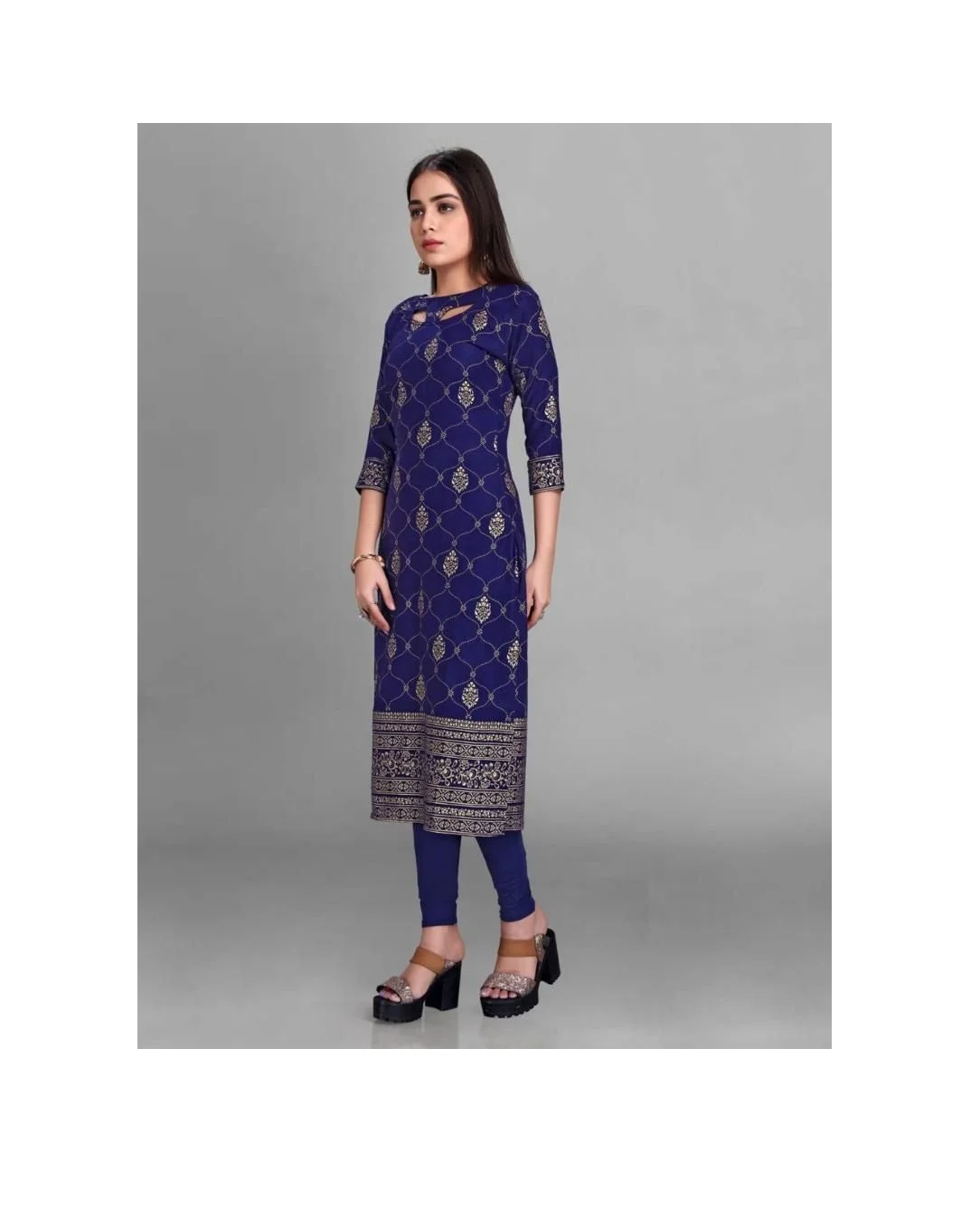 Эксклюзивная коллекция kurti reyon 14 кг с фольгированной печатью индийская Курта последняя вышитая дизайнерская курта для женщин в Индии