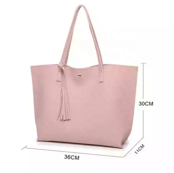 Wholesale Factory Price Reversible stripe genuine Leather Handbag for lady tote bag