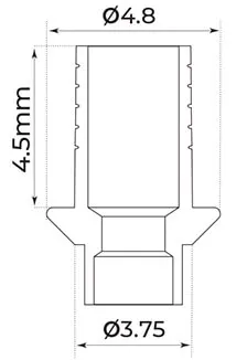 Rotational Castable Chrome Cobalt Base Abutment UCLA Internal Hex 2.42mm Connection Dental Implant