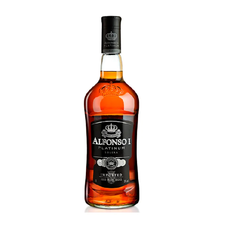 Aged 3 Years Selected Grape Spirits Full Golden Colour Distilled Wine Spirits Bottle Jerez Alfonso I Platinum Brandy
