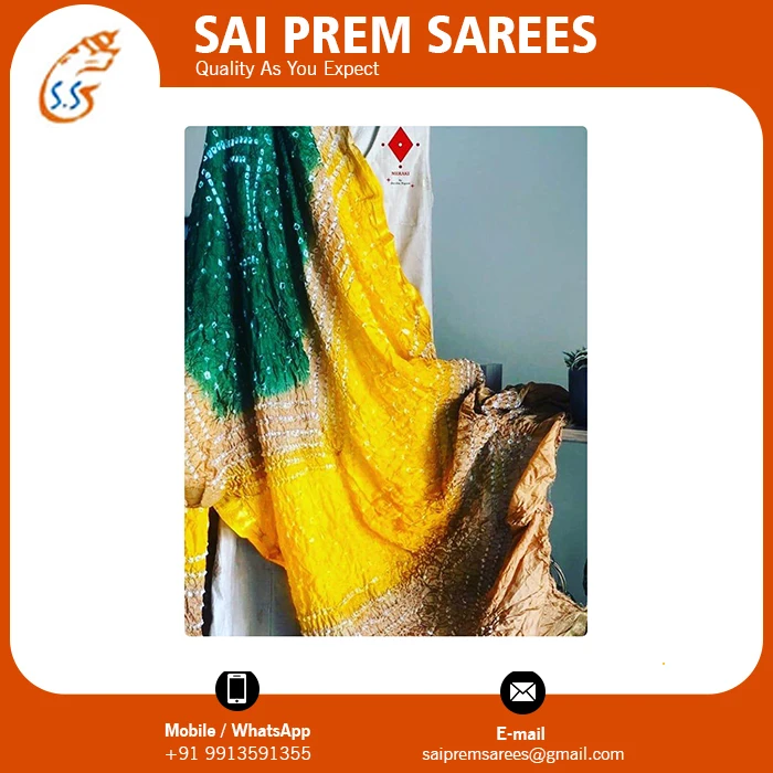 Wholesale Price Heavy Work Bandhani Dupatta New Beautiful Printed Bandhani Dupatta