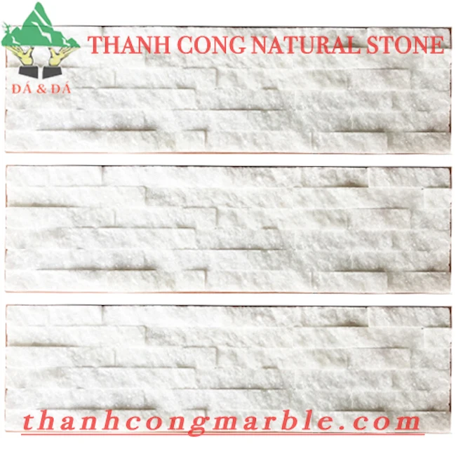 High Quality Ivory White Marble Cladding Ledge Stone Panels Natural Split Exterior Wall-Covering Decoration Tiles Outdoor Use