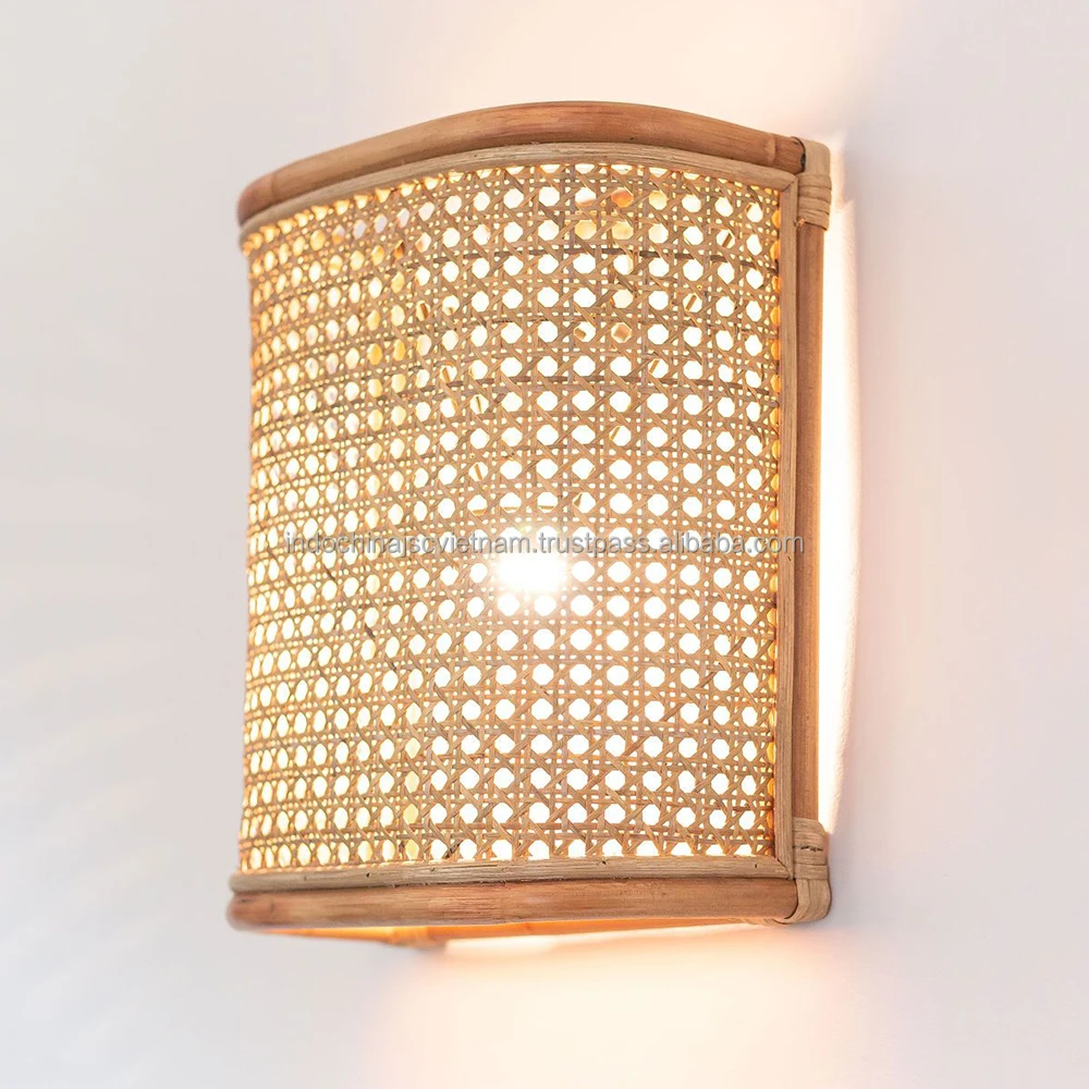 Винтажный стиль ротанга настенный светильник один свет бра оптовая продажа