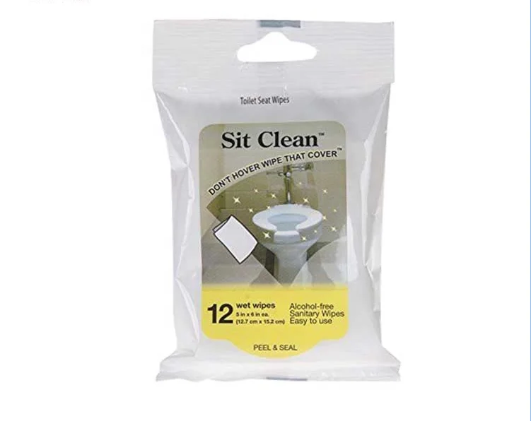 Hygienic Wipes Adults Safe for Skin Convenient Resealable Bag Flushable Toilet Seat Cleaning Wet Wipes