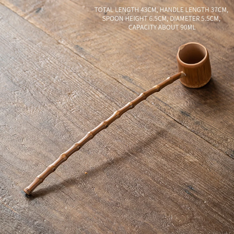 В китайском стиле ретро натуральный экстракт корня бамбука Черпак бамбуковый кнут Совок щетка с длинной ручкой выкапывания дома винная ложка