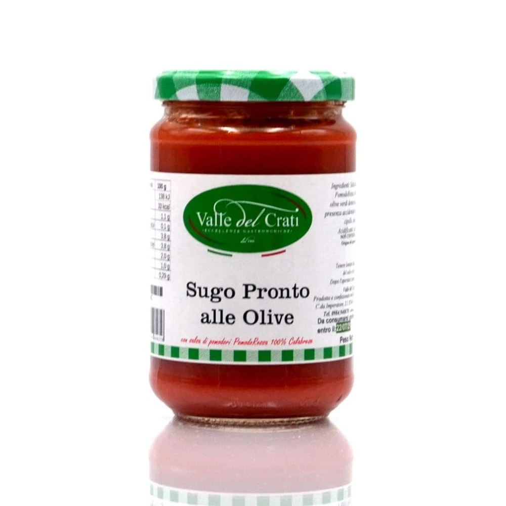 100% Italian Taste Olive Tomato Sauce Ready in 5 Minutes Tomato Sauce with Olive Oil and Green Olives | Jar 280 gr (1600237056438)