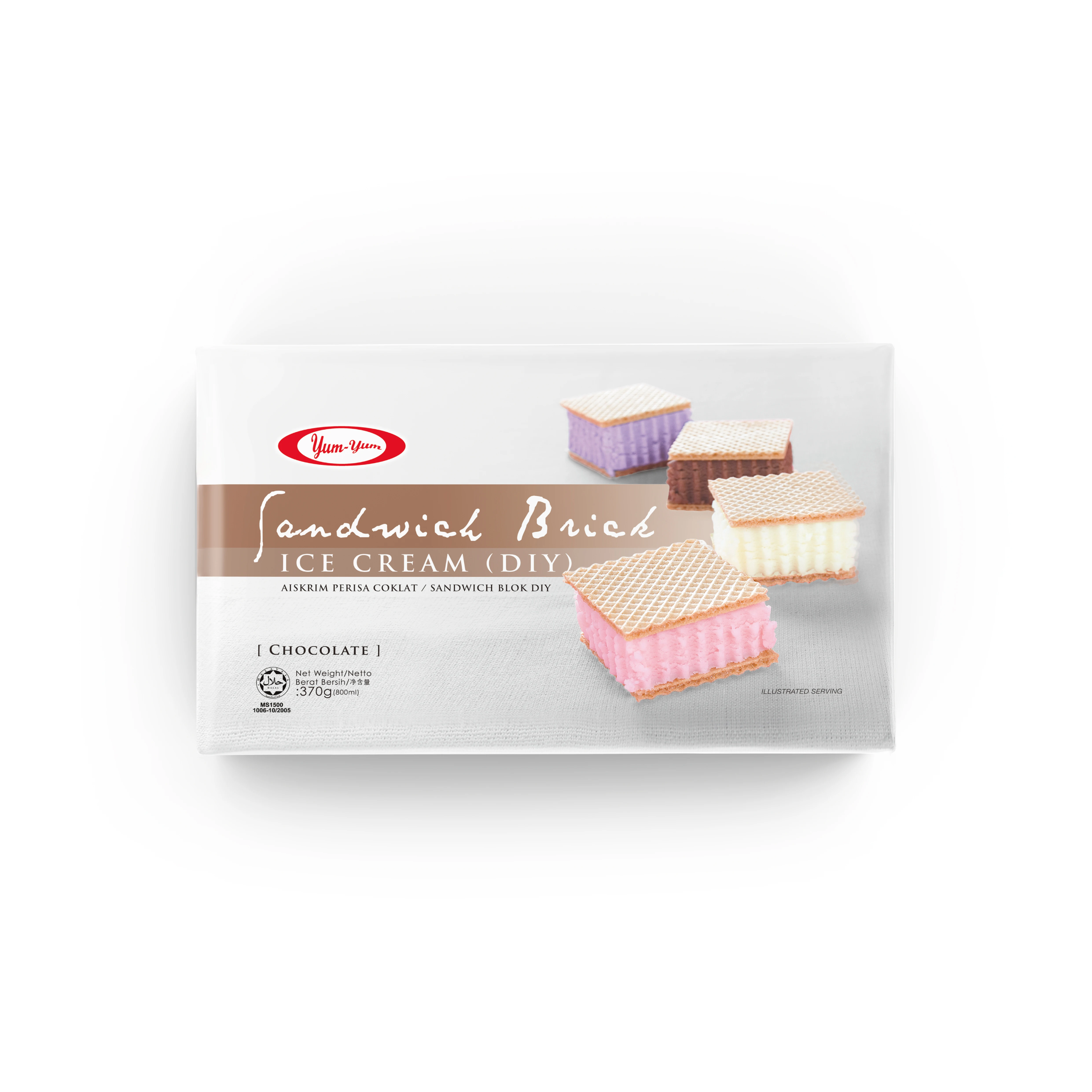 
Halal Certification Custom Strawberry Ice Cream Sandwich Brick DIY 800ml 