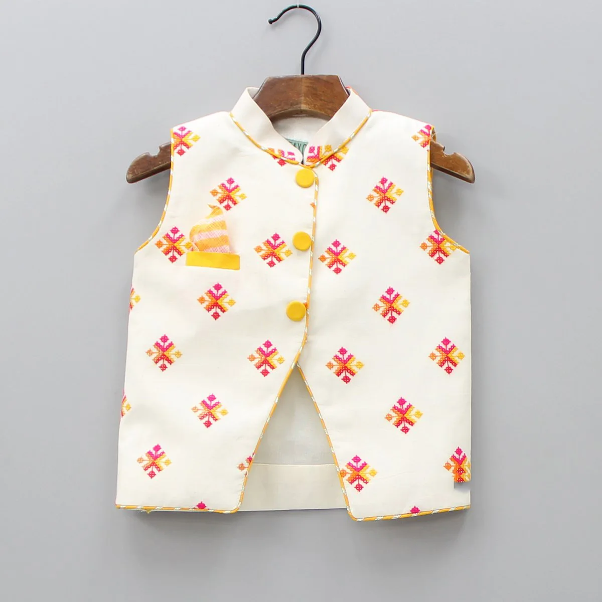 Детская Этническая традиционная Стильная белая куртка и пижама с курткой для особых случаев разноцветная работы