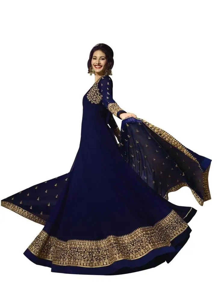 Индийский пакистанский костюм сальвар камиз/Великолепный синий костюм сальвар с дупаттой/оптовая продажа платья сальвар