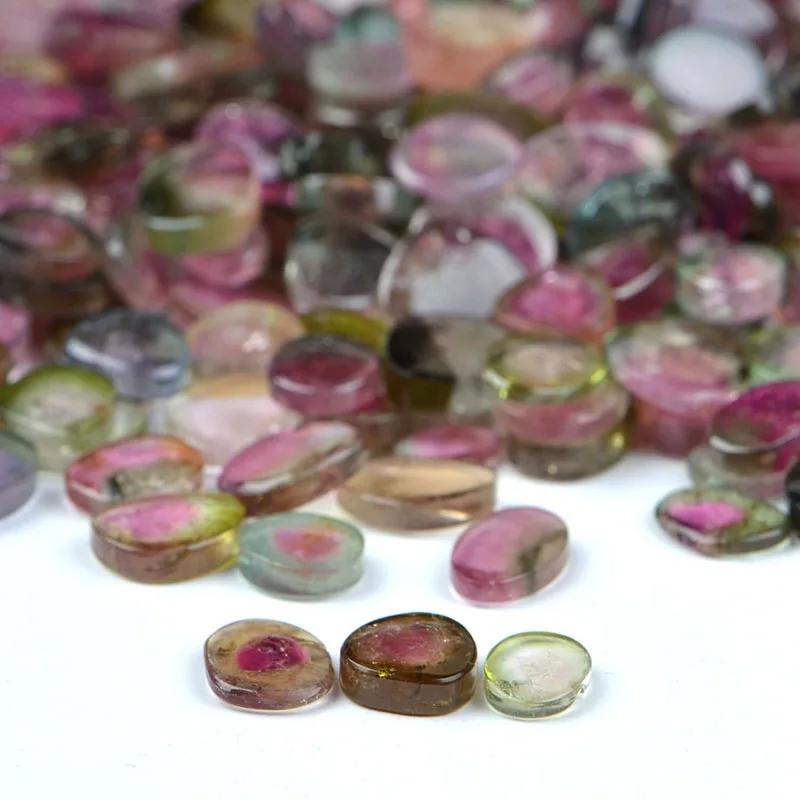 Best Quality Gemstone Tourmaline Watermelon Smooth Slices Tourmaline Loose gemstone Small Size