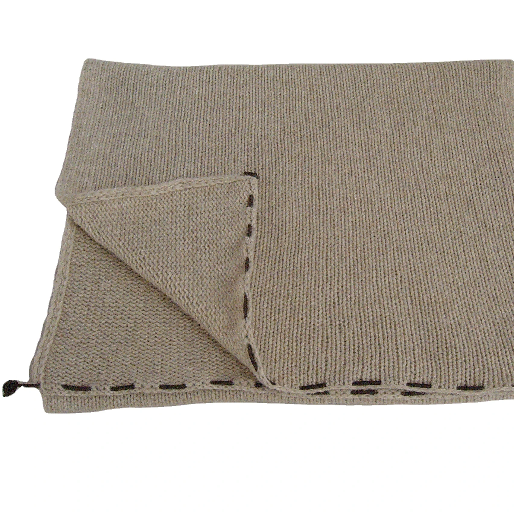 High quality made in Italy unisex soft light plain with leather border luxury  knitted wool shawl scarves for men women