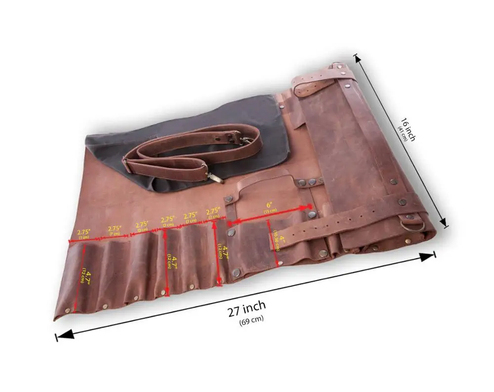 
Leather knife roll chef knife bag leather knife roll 