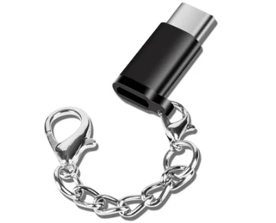  Металлический переходник с Micro USB V8 на 3 1 Type-C конвертер брелоком для ключей