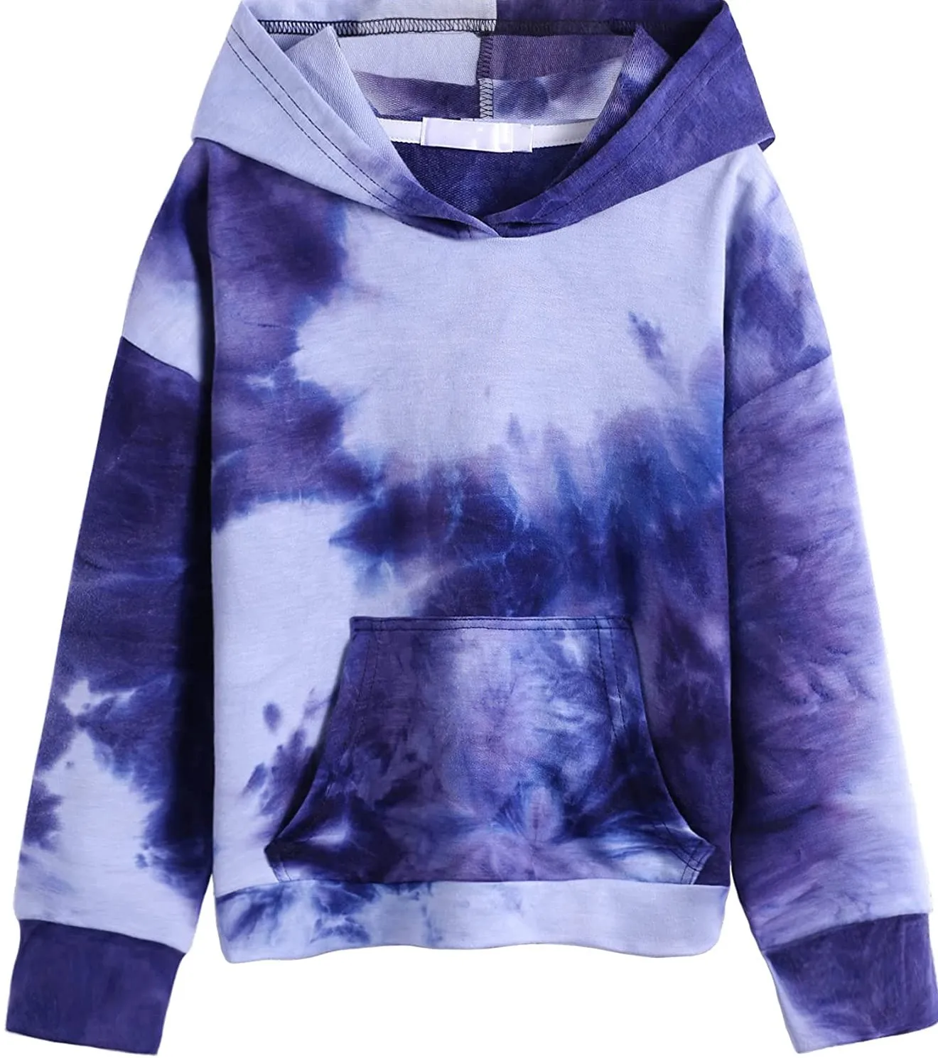 Girls Tie Dye Hoodies Sweatshirts Loose Casual Long Sleeve Pullover Hooded With Pockets Women Tie Dye Hoodies