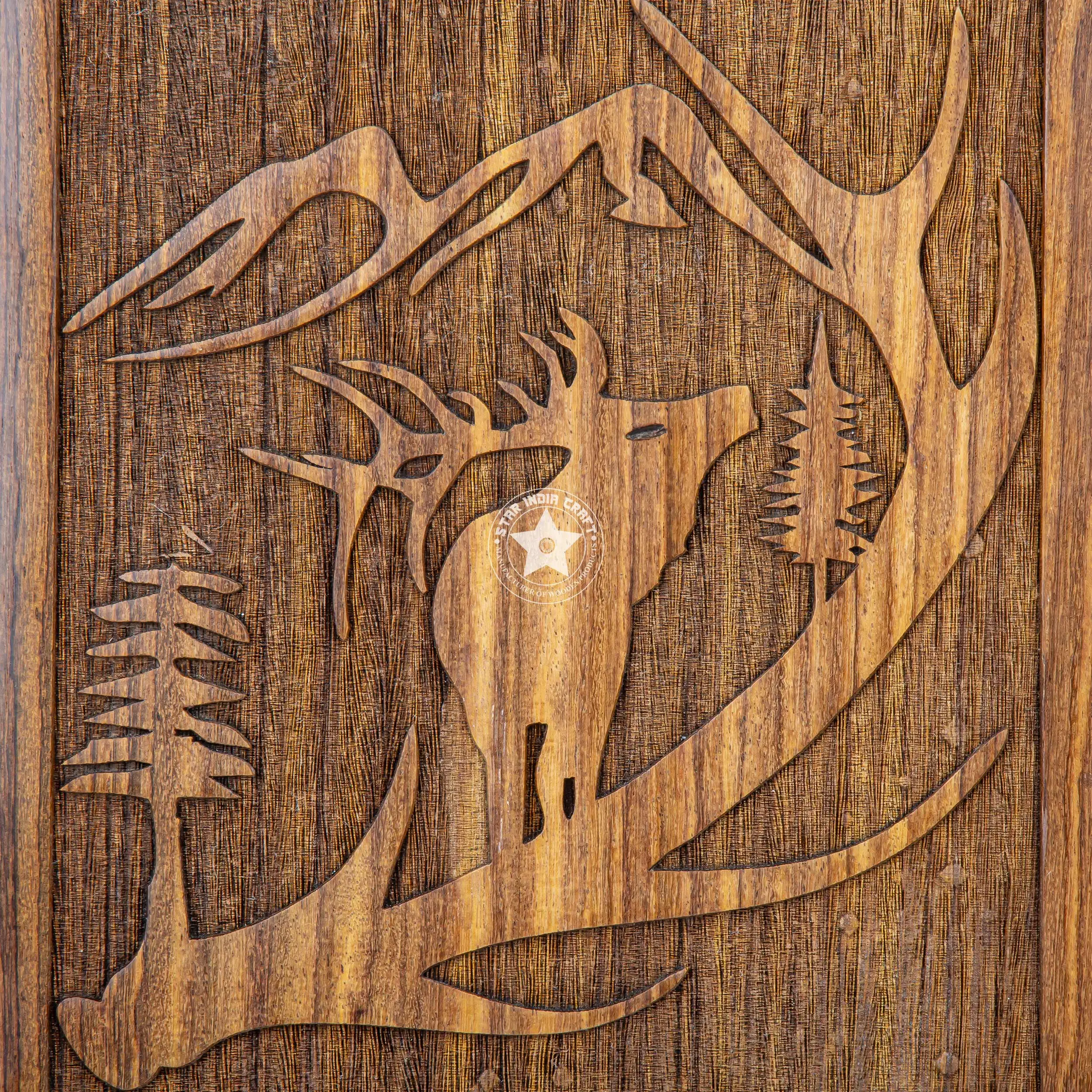 Star India Craft Wooden Cremation Urn for Ashes - Adult Large Funeral Wooden Urn box for Human Ashes Handcrafted