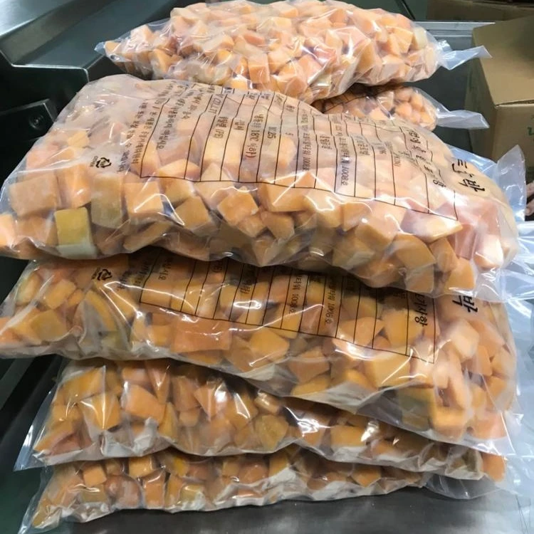 VIETNAMESE SWEET IQF FROZEN DICED PUMPKIN CUBE/ SLICE/ CHIP, EOM PACKING WITH PRIVATE LABEL, FIRST GRADE QUALITY, GOOD PRICES