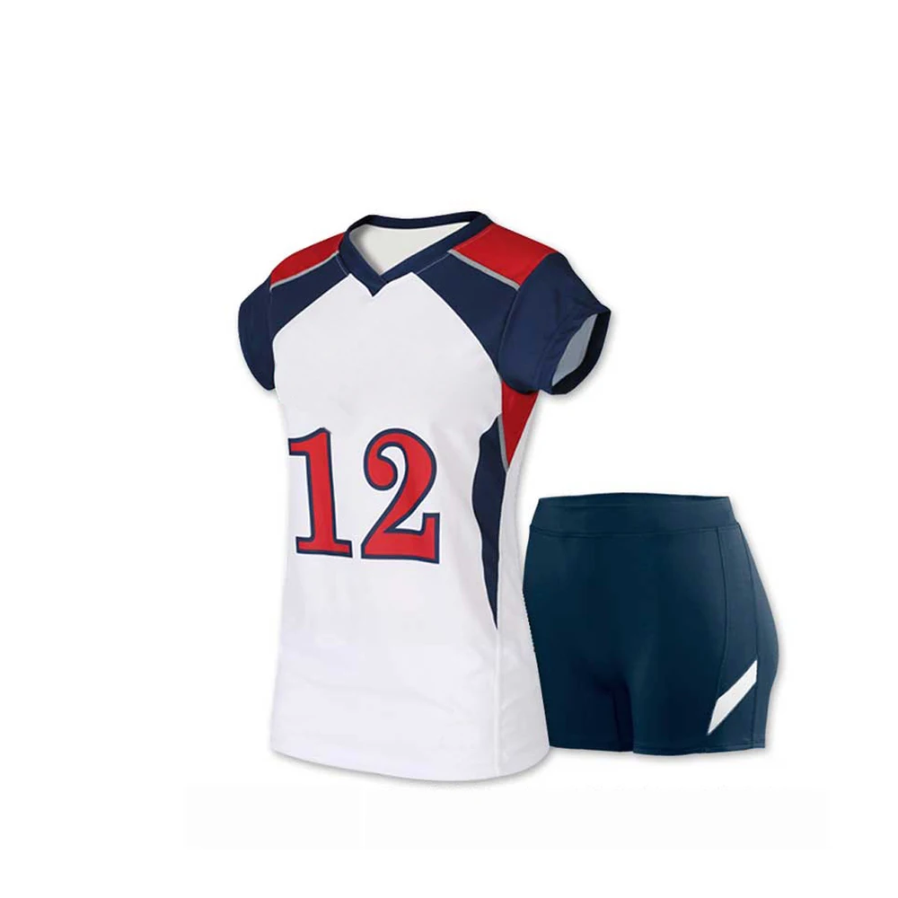 Low Prices Volleyball Uniforms Set Custom Team Logo Fully Sublimated Printed V-Neck With Short Sleeves Shirt Bulk Wholesale